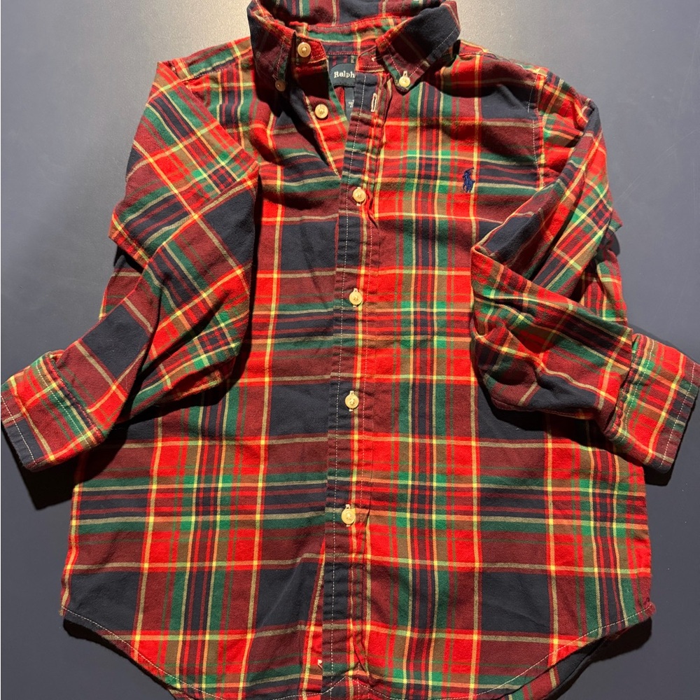 Polo by Ralph Lauren Red & Green Plaid Button-Down Shirt